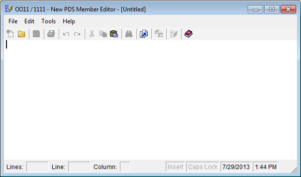 This is a screen shot example of the Windows Client New PDS Member dialog.