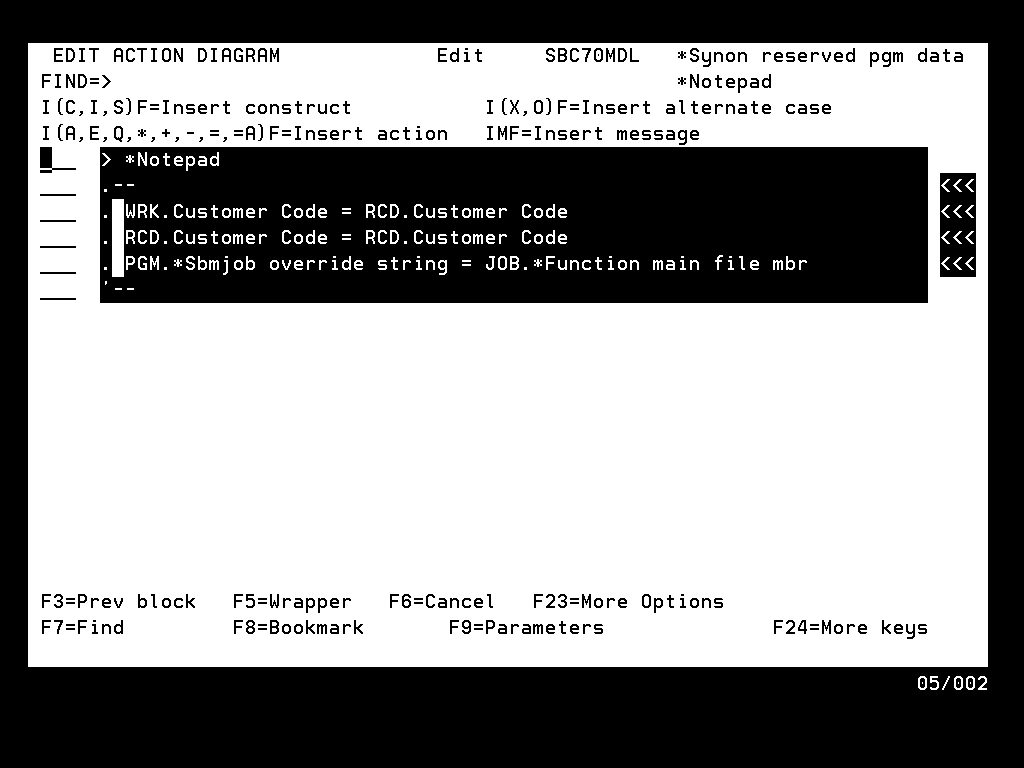 Selecting Action Diagram Statements (2)