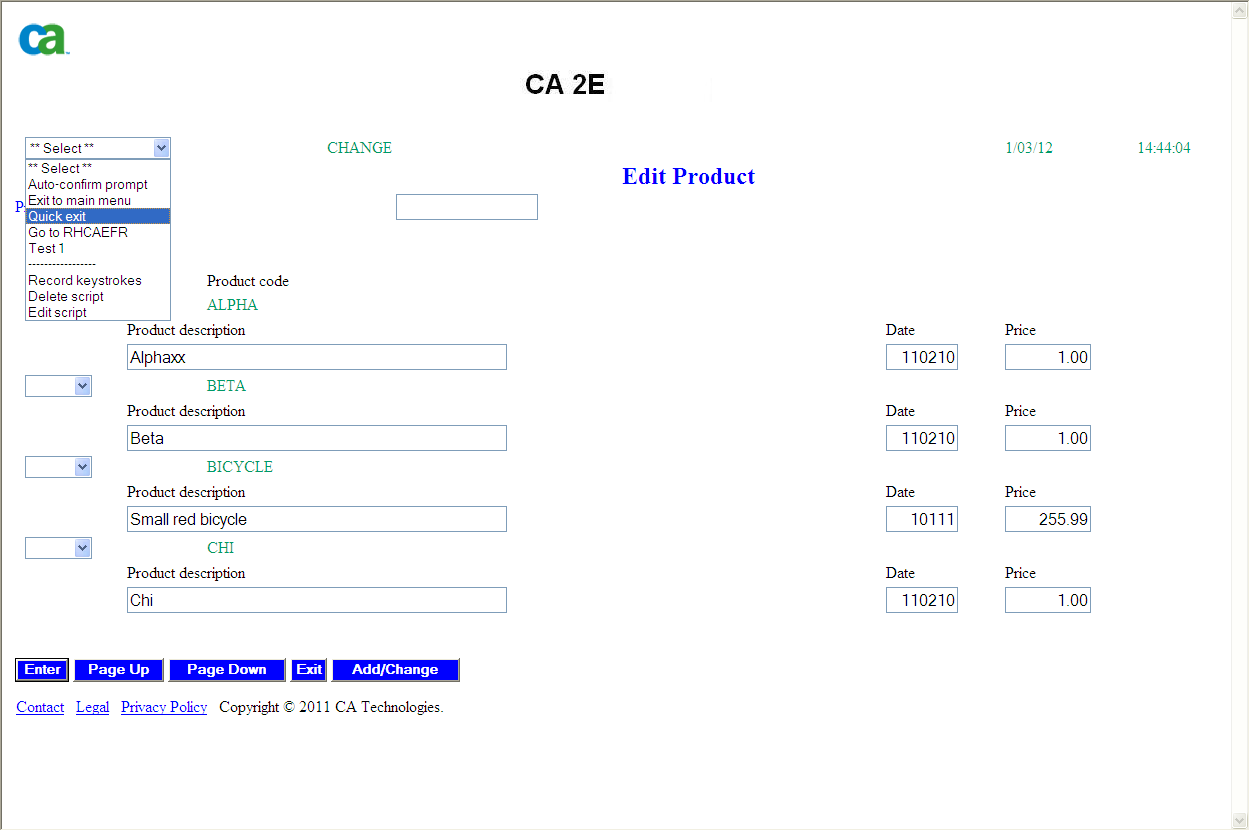 expanded script selection DDL