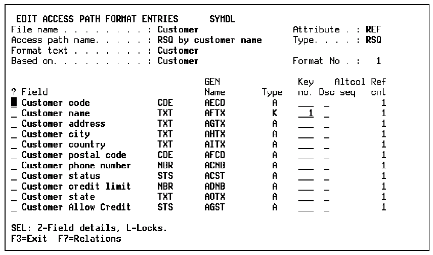 Adding a Resequence (RSQ) Access Path