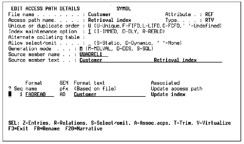 Editing Access Path Details