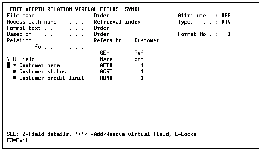 Editing Virtual Field Entries