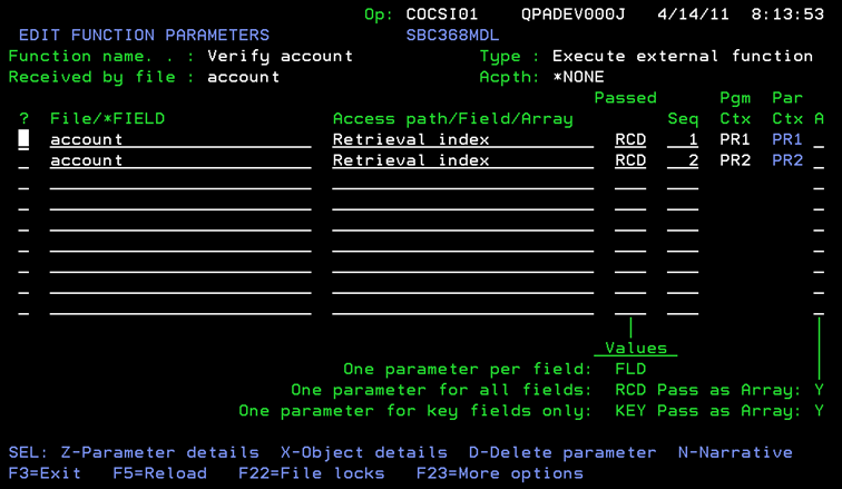Edit Function Parameters resolving non-unique parameter sequence