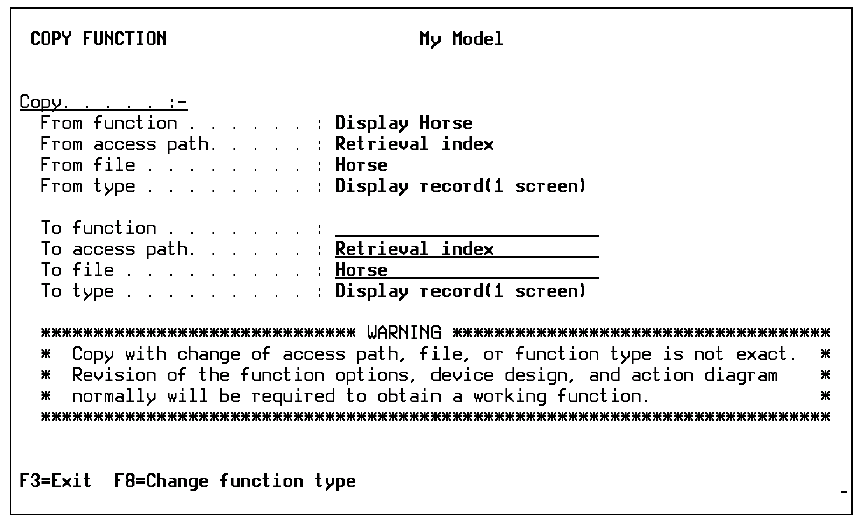 From the Edit Functions Panel