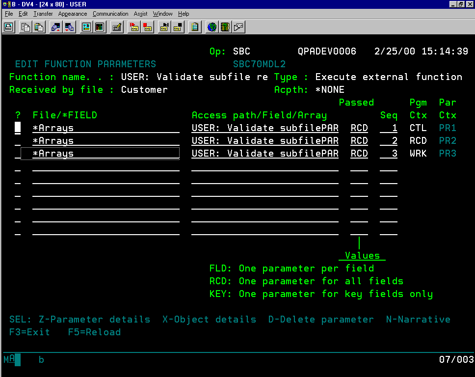 The Parameter Definitions