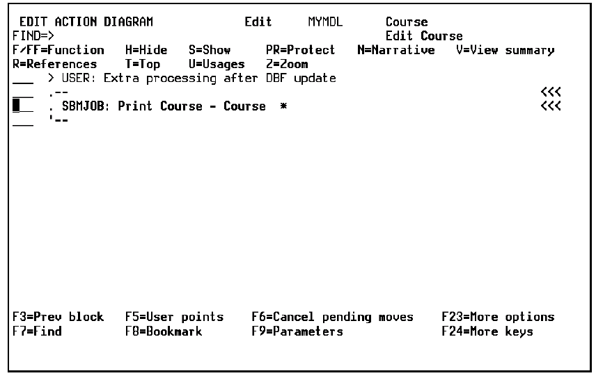 Inserting a SBMJOB in an Action Diagram (3)