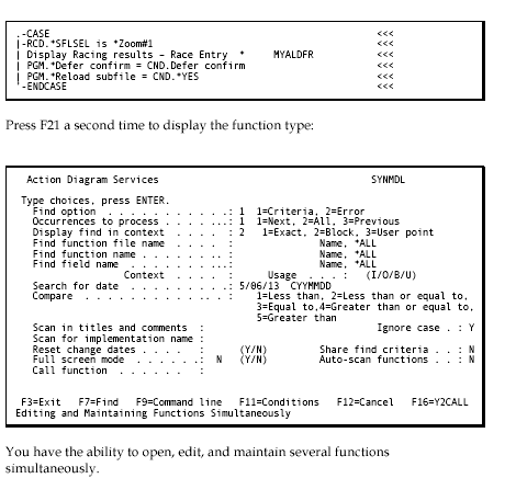 Toggling Display for Functions and Messages