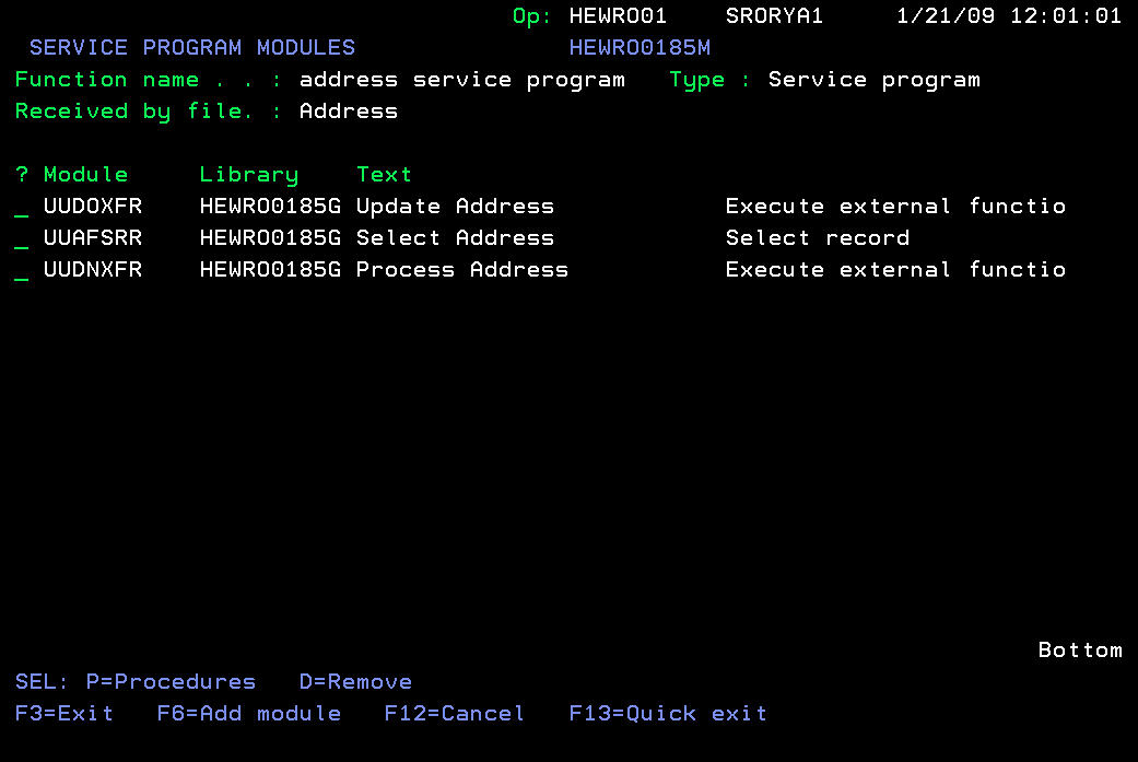 Adding Modules and Procedures