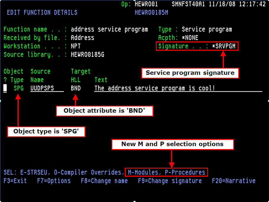 Edit Function Details Panel