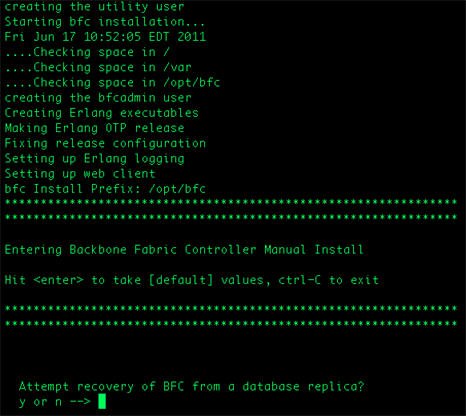 BFC database recovery prompt