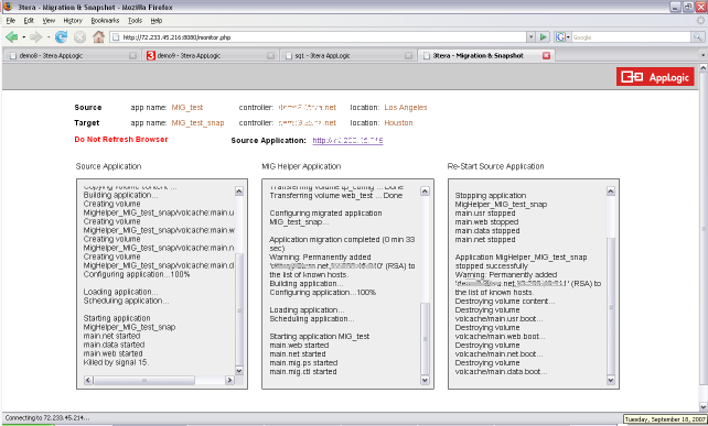 快照期间的 GUI 进度监控