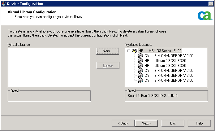 虚拟存储库配置。 “可用存储库”窗口项中显示设备。