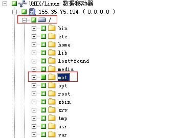 备份管理器:UNIX/Linux 系统对象已展开,显示了服务器及其内容。