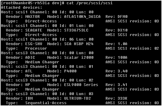 Linux 指令行語法：顯示所有裝置的語法。