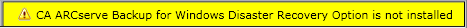Node Disaster Recovery Alert message.