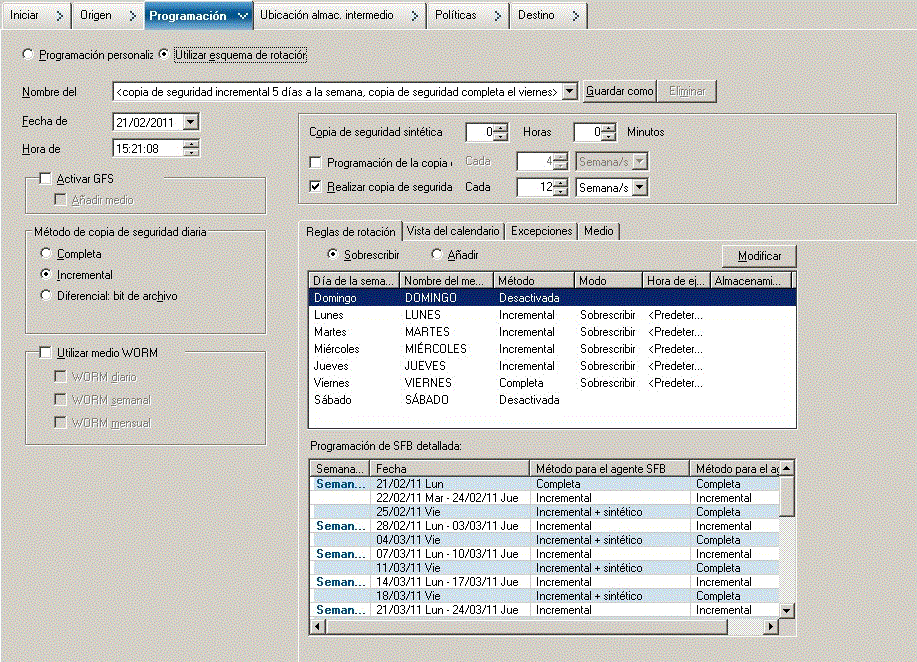 Backup Manager Schedule Tab_Use Rotation Scheme with SFB