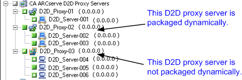 El servidor proxy se empaqueta dinámicamente.