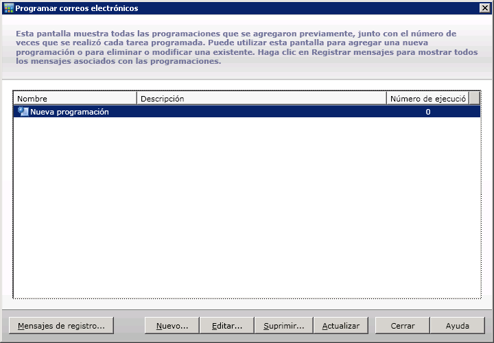 Gestor de programación de correos electrónicos