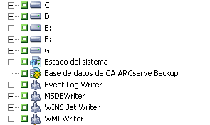 Muestra el Editor del cual quiere realizar una copia de seguridad con el marcador verde seleccionado.