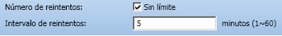 Configuración de filial - Número de reintentos