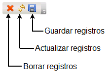 Iconos de mensajes de registro