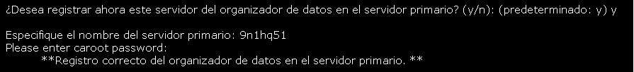 Script de instalación: servidor de organizador de datos del registro con el servidor primario