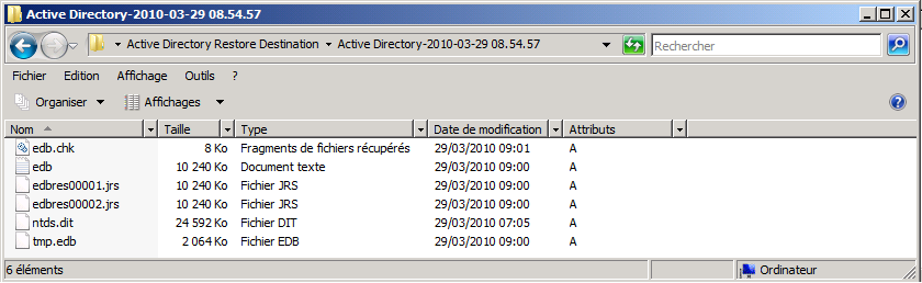 Explorateur de Windows. L'autre emplacement du serveur du contrôleur de domaine s'affiche.