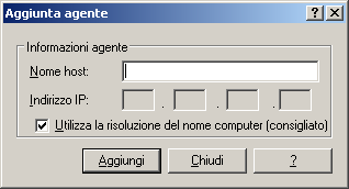 Finestra di dialogo Aggiunta agente