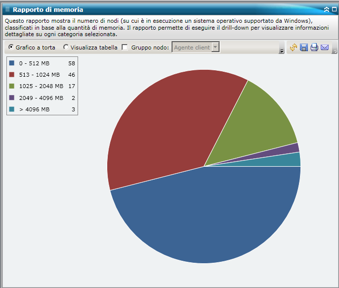 Rapporto di memoria - Grafico a torta riepilogativo