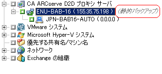 ［静的バックアップを有効にする］オプションが適用されます。