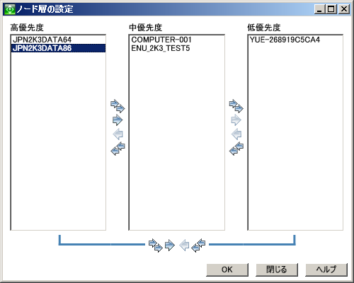 ［ノード層の環境設定］ダイアログ ボックス