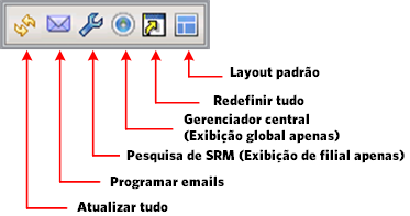Ícones das opções globais