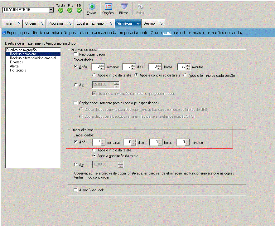 Backup Manager Policies Tab_Migration Policy GFS for SFB