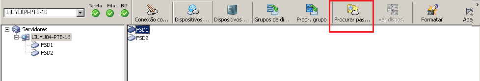 botão Procurar pasta da nuvem na barra de ferramentas