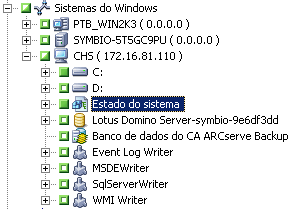 Objeto Windows Systems: expandido para exibir o Estado do sistema.