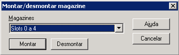 Caixa de diálogo Montar/Desmontar Slots 0 a 4 especificados.