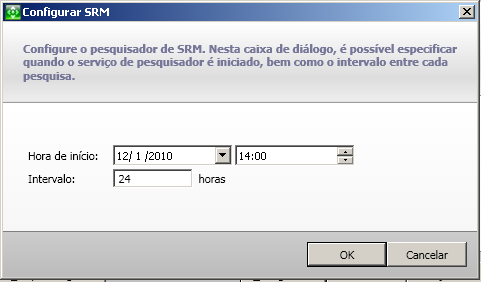 Definir configurações do SRM