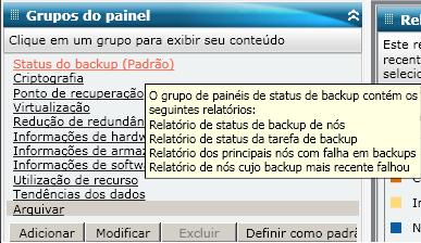 Dicas de ferramenta para Grupos do painel
