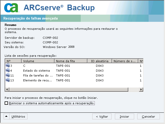Verifique a tela de Resumo