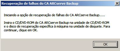 Insira a mídia do CA ARCserve