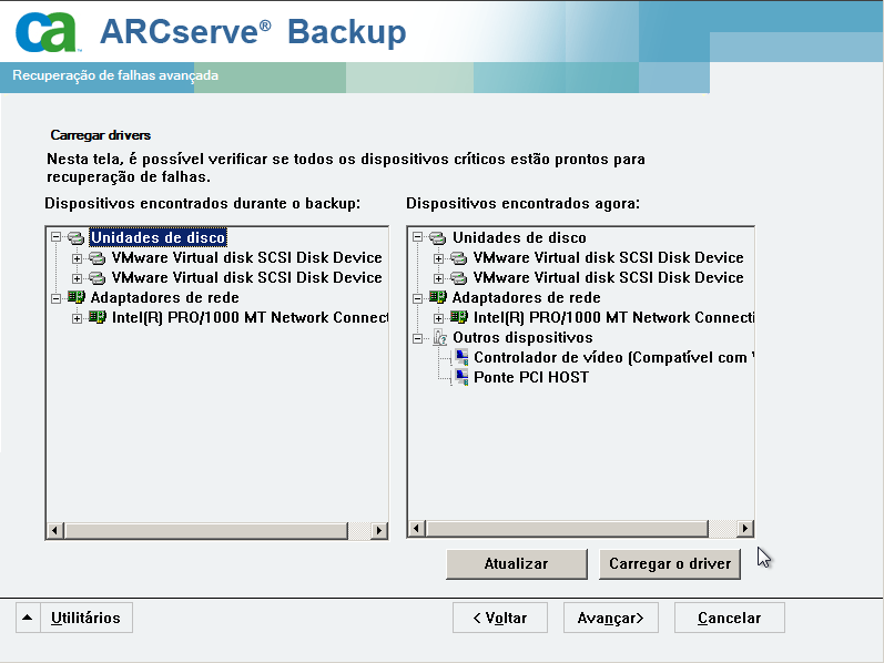 Caixa de diálogo Carregar drivers