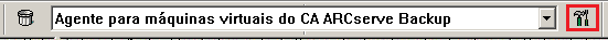 Lista suspensa do administrador de agentes. A configuração na barra de ferramentas é realçada.