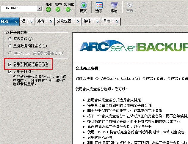 备份管理器启动选项卡_使用 SFB 的常规备份