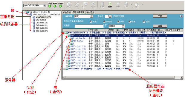 图示：集中作业历史信息