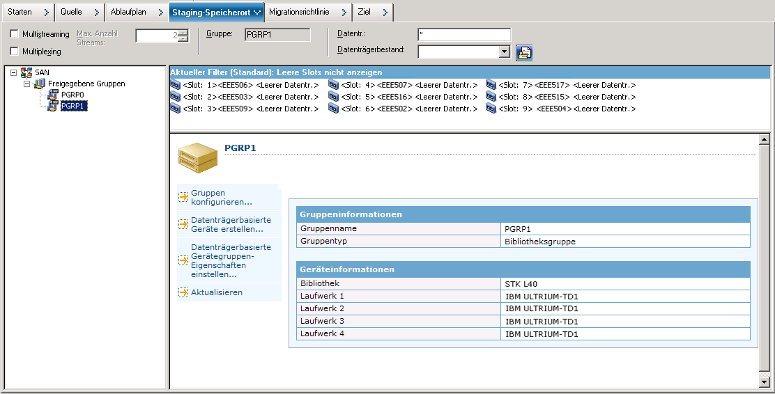 Gerätegruppe-Bibliothek-Staging