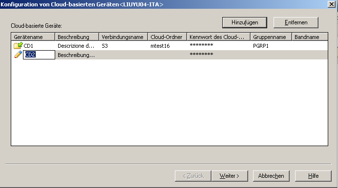 Hinzufügen eines Cloud-basierten Geräts