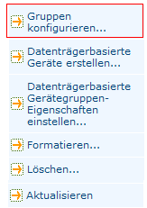 Gerätemanager - Verknüpfung·"Gruppen konfigurieren".