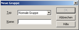 Dialogfeld "Neue Gruppe"