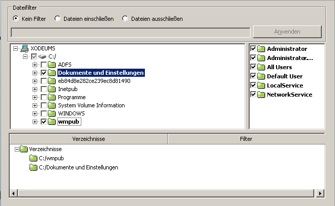 Masterauswahl - DDD-Index- und -Datenpfade