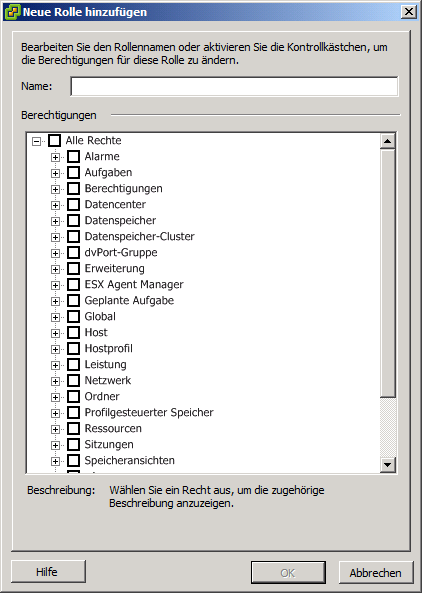 Dialogfeld "Add New Role dialog"